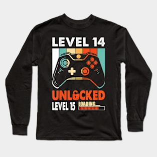 Level 14  Level 15 Loading 14th Birthday Video Long Sleeve T-Shirt